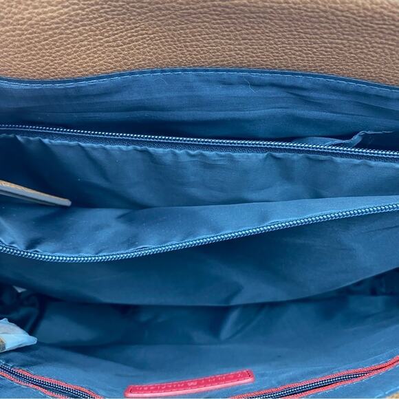 Tommy Hilfiger Large Tote Purse Handbag Gold Chain Accents-Brown - Picture 9 of 14